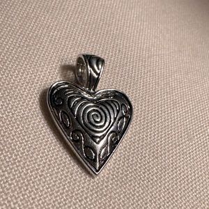Lia Sophia heart pendant silver , double sided